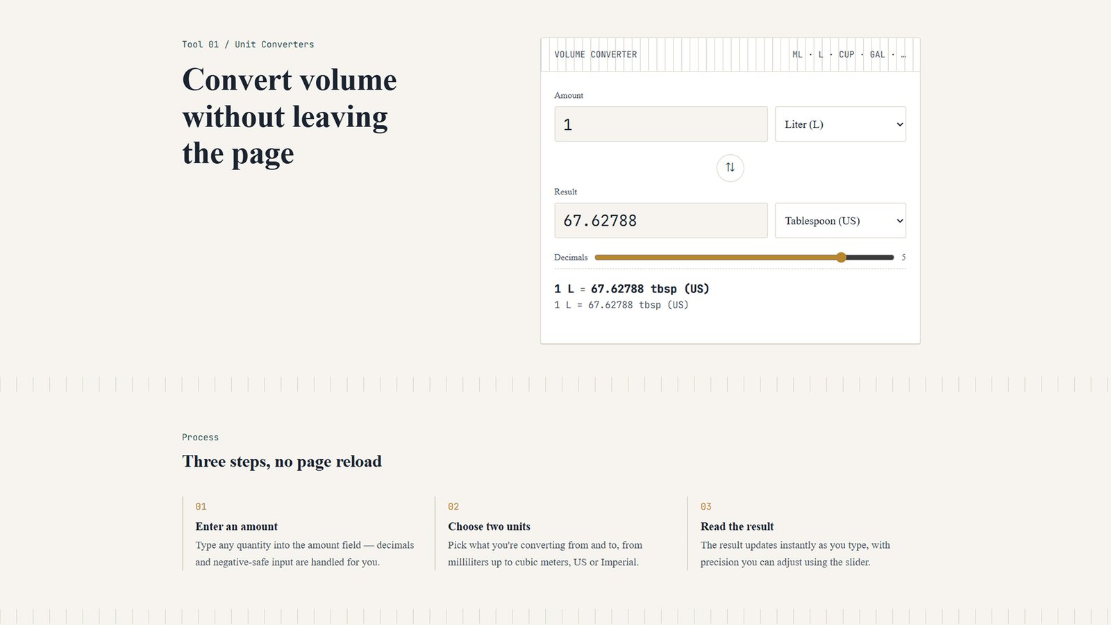 Calibrate: A Free WordPress Theme with a Built-In Volume Converter Tool