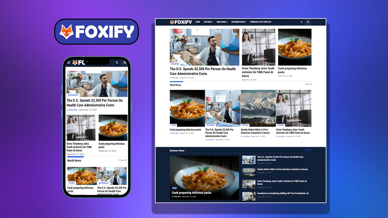 Foxify Premium Blogger Template Free Download • Foxify v1.0 Fully SEO Optimized Blogger Templates
