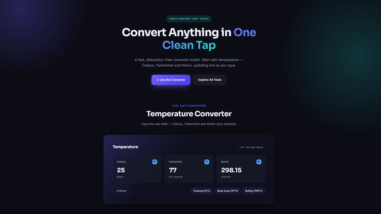 UnitCraft WordPress Theme: Free Temperature Converter Tool